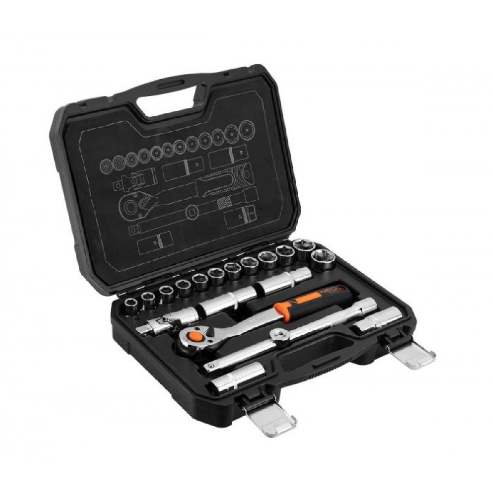 NEO TOOLS Καστάνια Με Καρυδάκια Με Καρέ Υποδοχής (1/2") Σετ 20 Τεμαχίων 10-032 NEO TOOLS Καστάνια Με Καρυδάκια Με Καρέ Υποδοχής (1/2") Σετ 20 Τεμαχίων 10-032